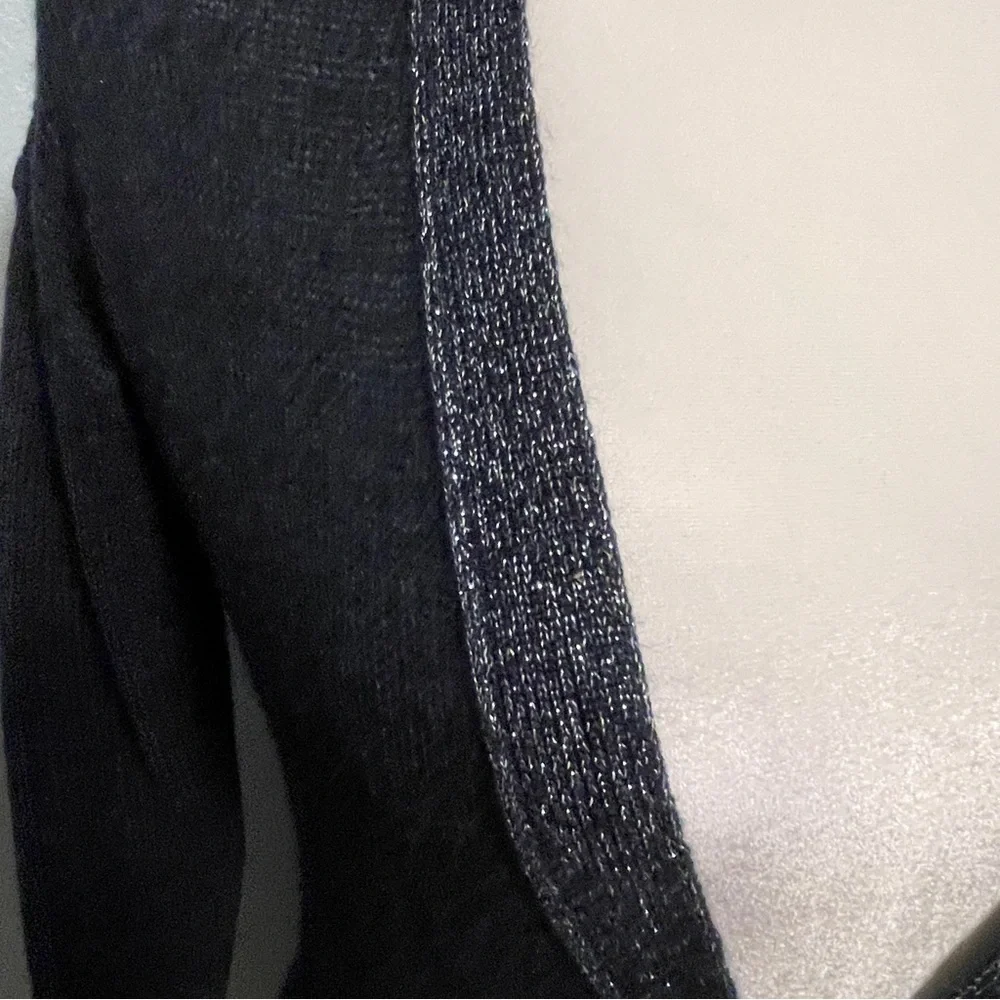 Lauren Conrad Blue Longline Cardigan Sweater Lace Trim Metallic Preppy Office XS - Picture 5 of 12